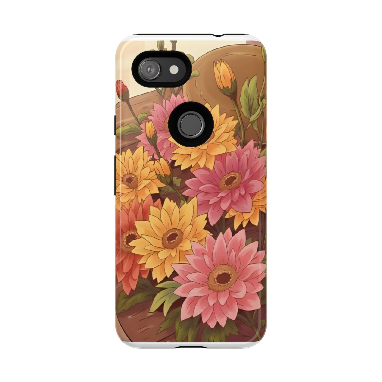 Floral Phone Case - Colorful Flower Design, Tough Protective Case, Gift for Nature Lovers, Spring Accents, Cute Accessories