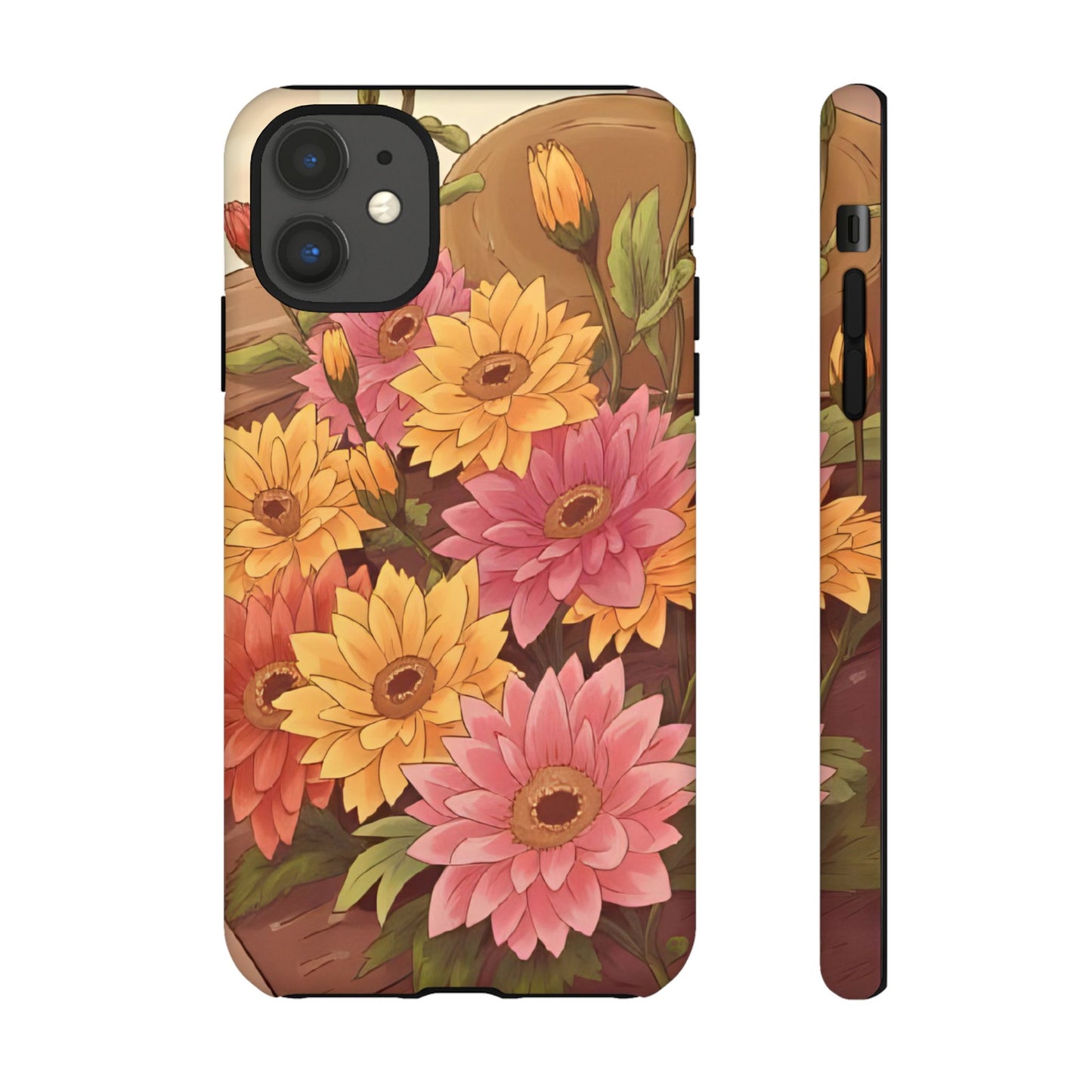 Floral Phone Case - Colorful Flower Design, Tough Protective Case, Gift for Nature Lovers, Spring Accents, Cute Accessories