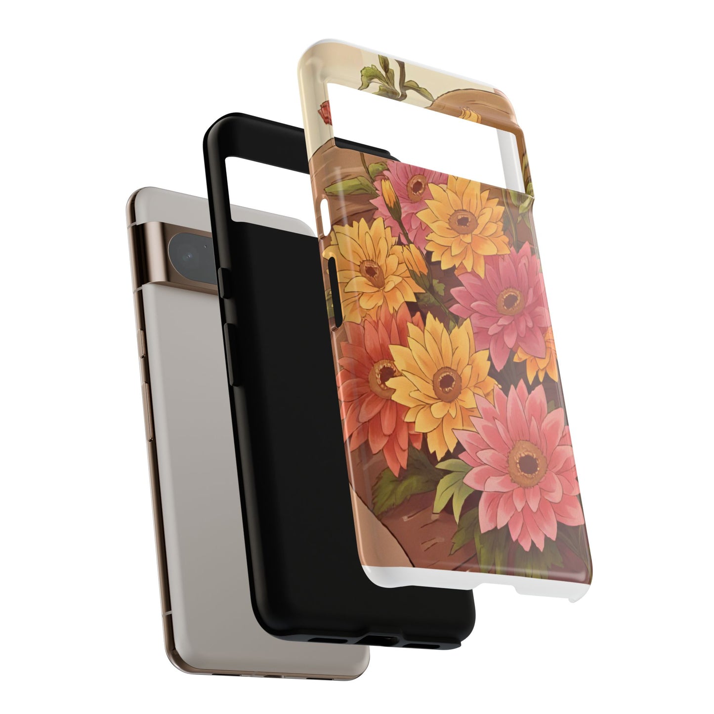 Floral Phone Case - Colorful Flower Design, Tough Protective Case, Gift for Nature Lovers, Spring Accents, Cute Accessories