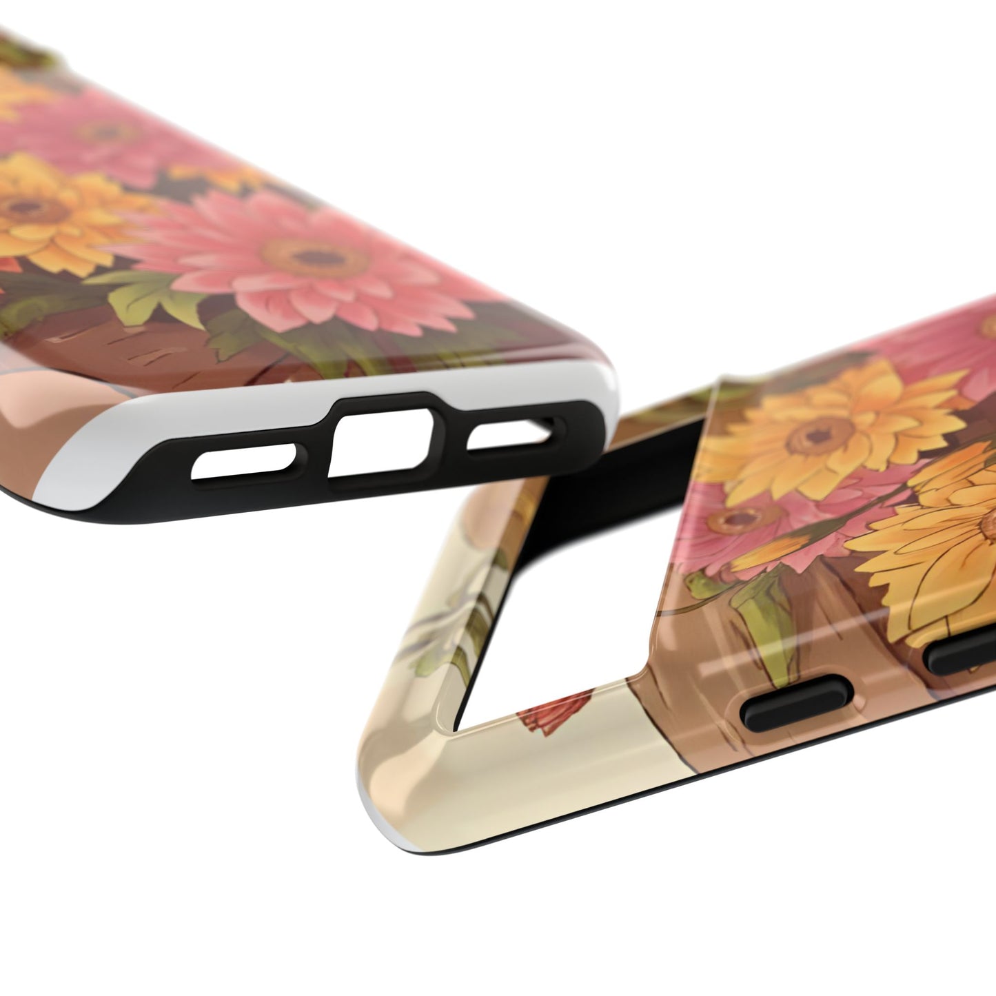 Floral Phone Case - Colorful Flower Design, Tough Protective Case, Gift for Nature Lovers, Spring Accents, Cute Accessories