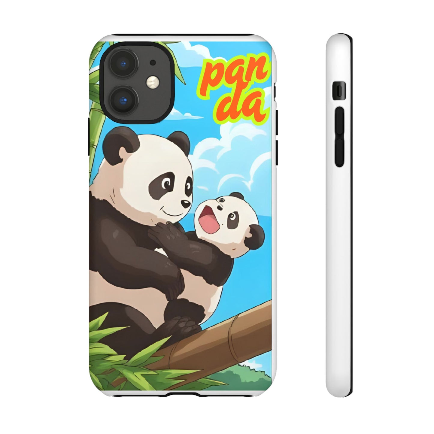 Panda Phone Case - Cute Panda Mom and Baby Design, Phone Cover for Animal Lovers, Gift for Kids and Adults, Jungle Vibe, Fun Accessory