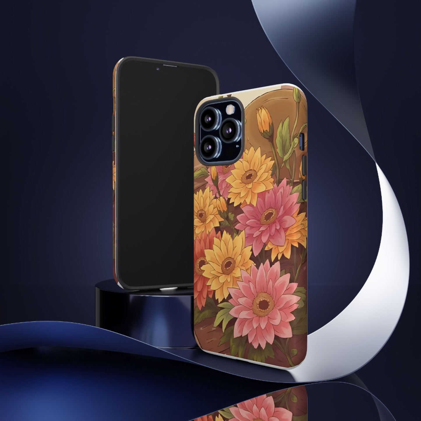 Floral Phone Case - Colorful Flower Design, Tough Protective Case, Gift for Nature Lovers, Spring Accents, Cute Accessories