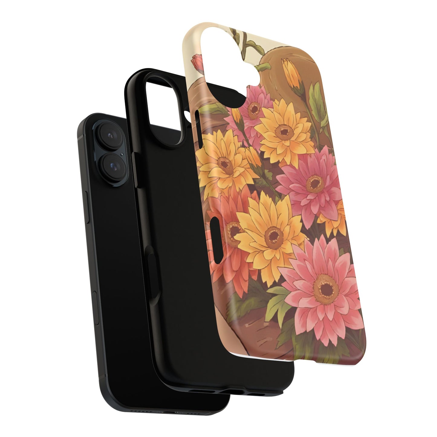 Floral Phone Case - Colorful Flower Design, Tough Protective Case, Gift for Nature Lovers, Spring Accents, Cute Accessories