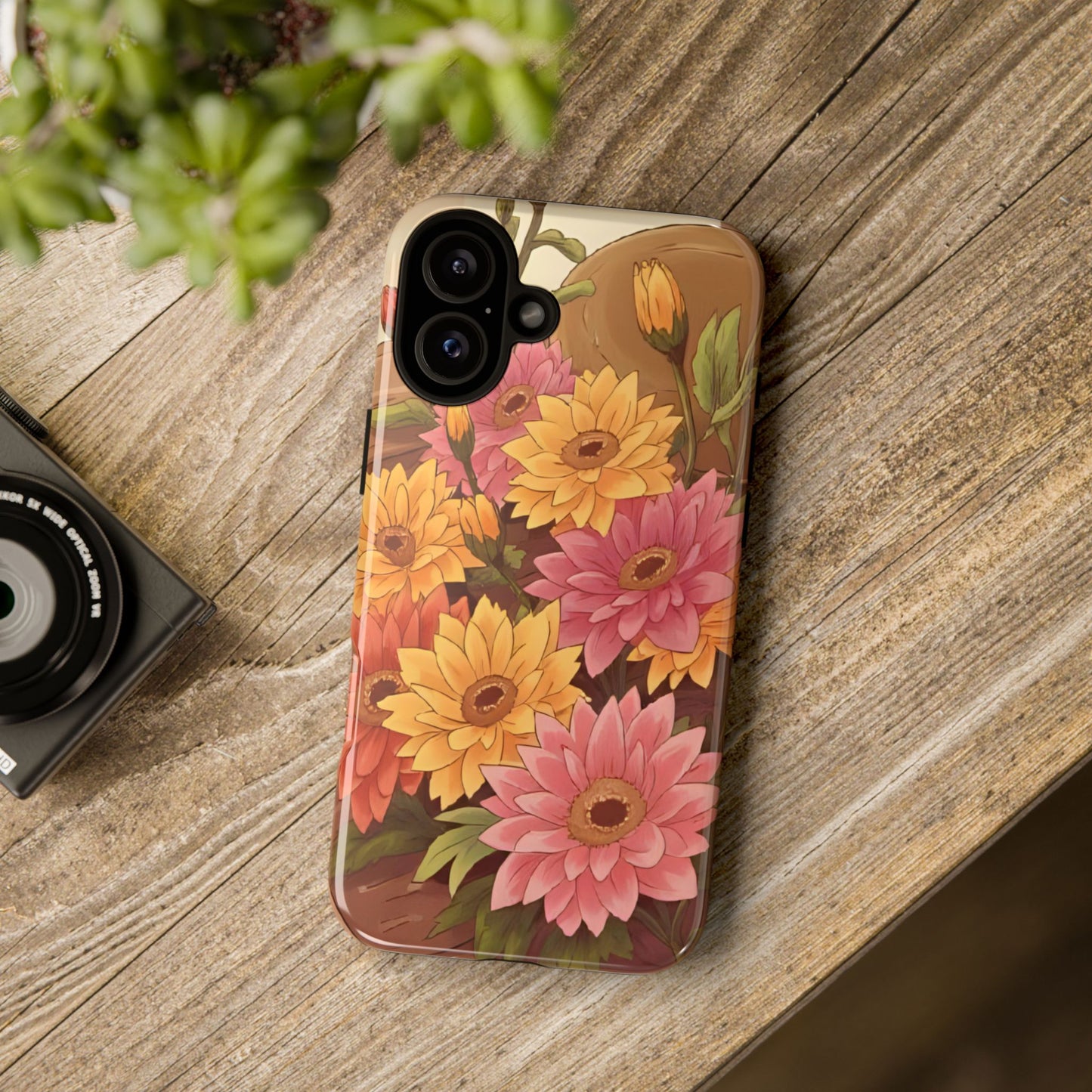 Floral Phone Case - Colorful Flower Design, Tough Protective Case, Gift for Nature Lovers, Spring Accents, Cute Accessories