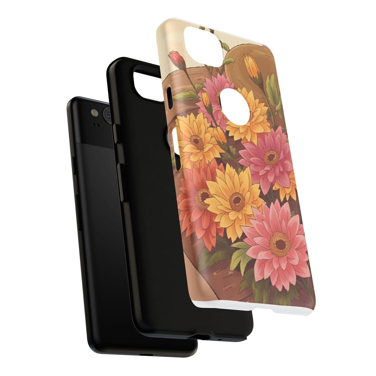 Floral Phone Case - Colorful Flower Design, Tough Protective Case, Gift for Nature Lovers, Spring Accents, Cute Accessories