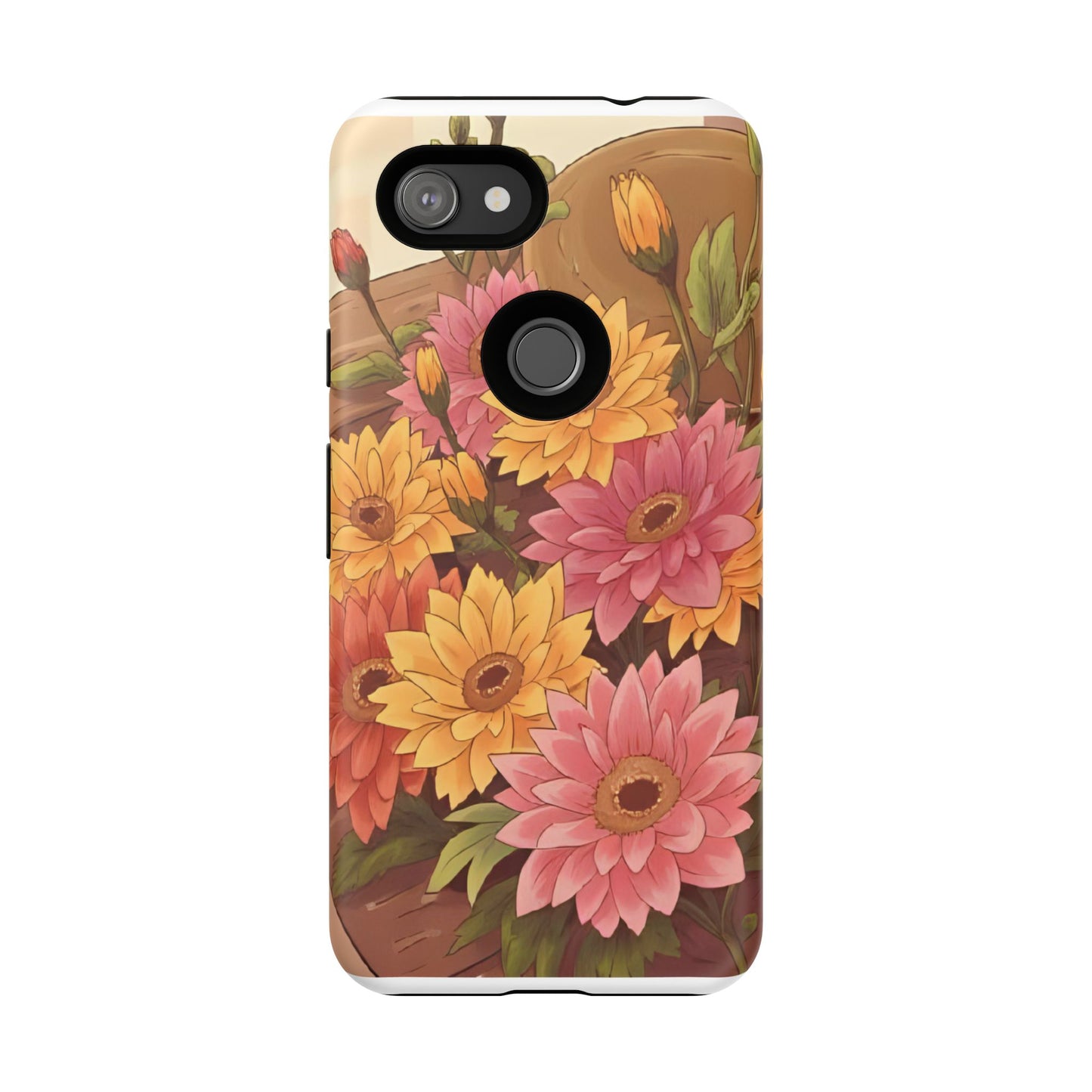 Floral Phone Case - Colorful Flower Design, Tough Protective Case, Gift for Nature Lovers, Spring Accents, Cute Accessories