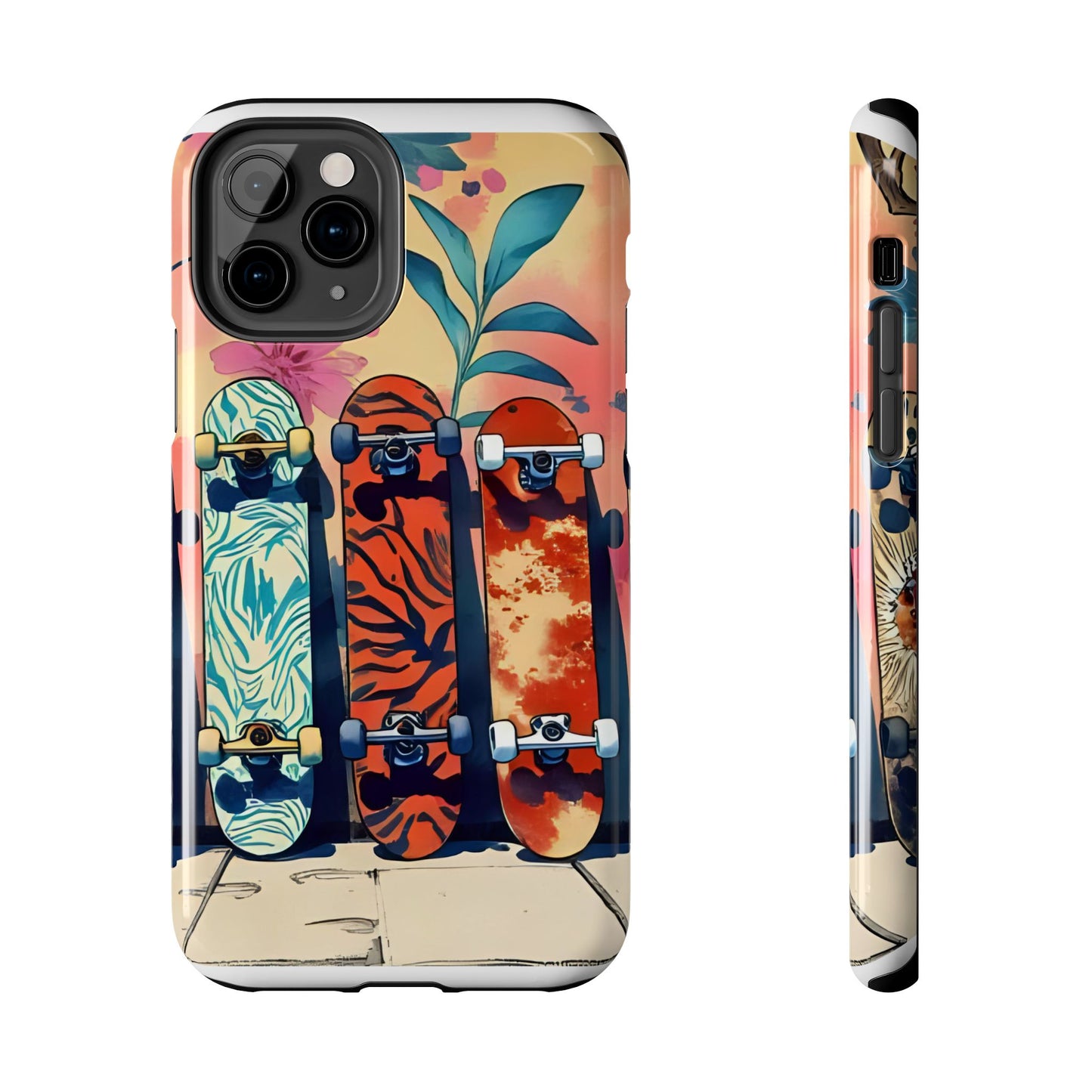 Skateboard Art Phone Cases | Tough Phone Covers for Skaters | Unique Gift for Skateboard Lovers, Trendy Protection, Custom Designs