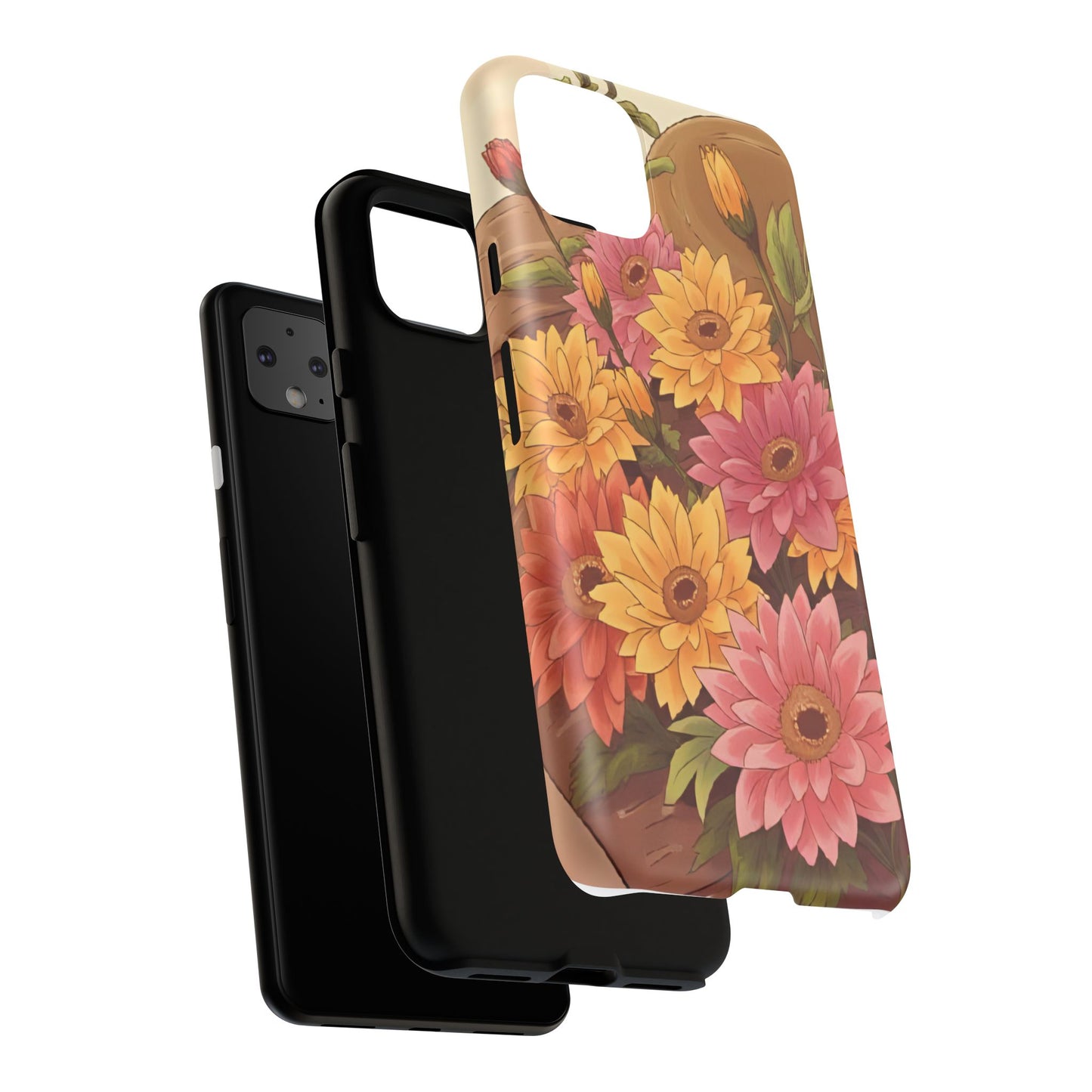 Floral Phone Case - Colorful Flower Design, Tough Protective Case, Gift for Nature Lovers, Spring Accents, Cute Accessories