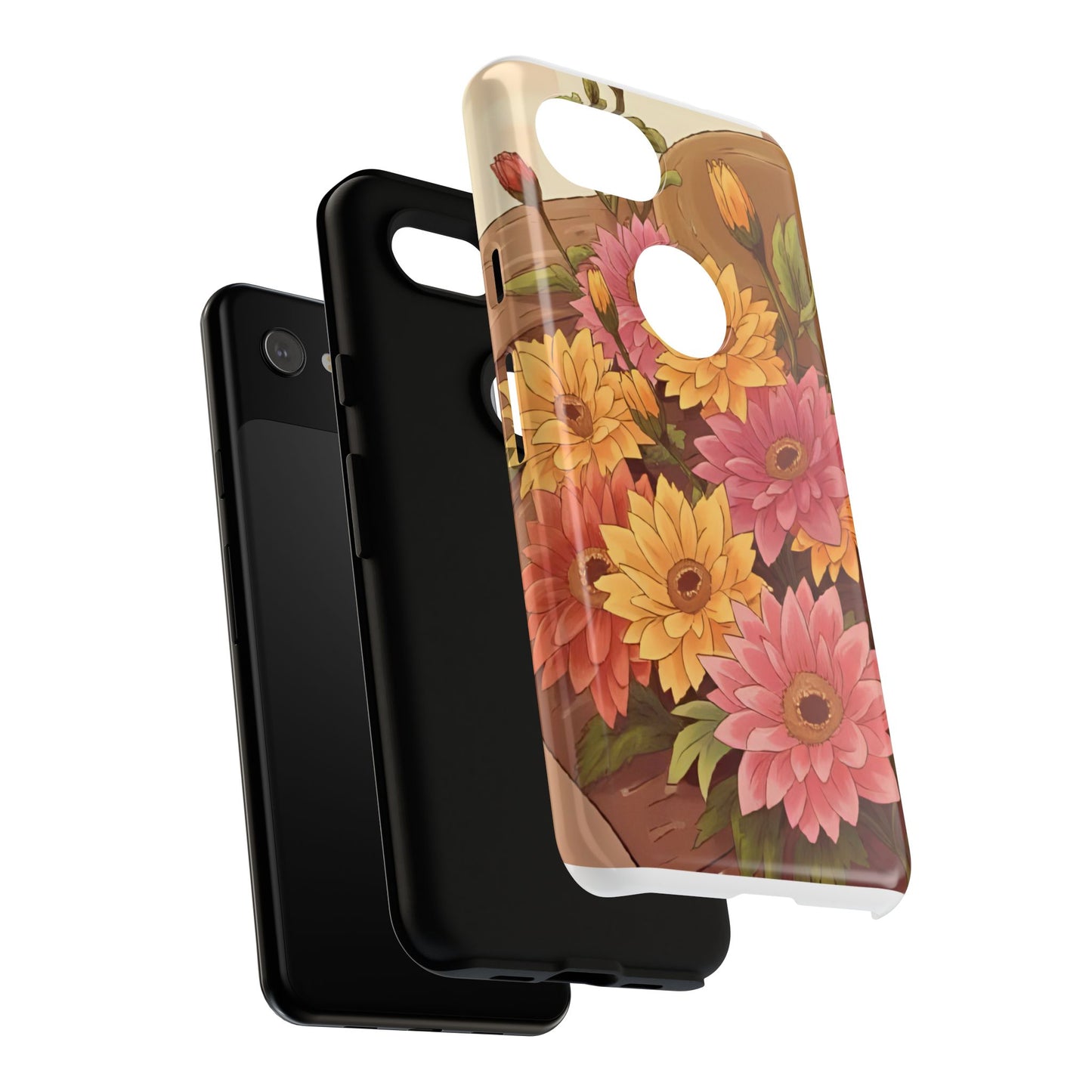 Floral Phone Case - Colorful Flower Design, Tough Protective Case, Gift for Nature Lovers, Spring Accents, Cute Accessories