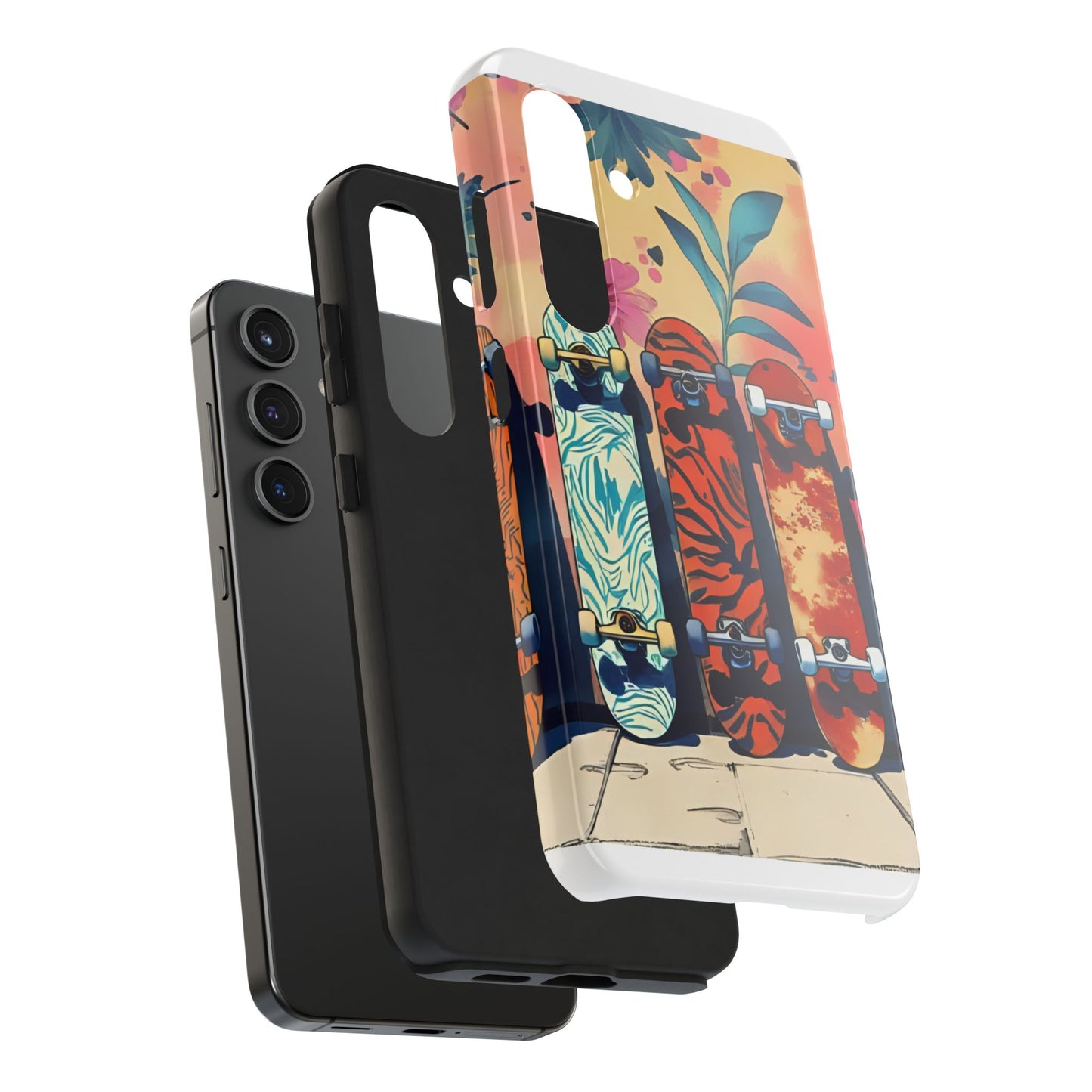 Skateboard Art Phone Cases | Tough Phone Covers for Skaters | Unique Gift for Skateboard Lovers, Trendy Protection, Custom Designs