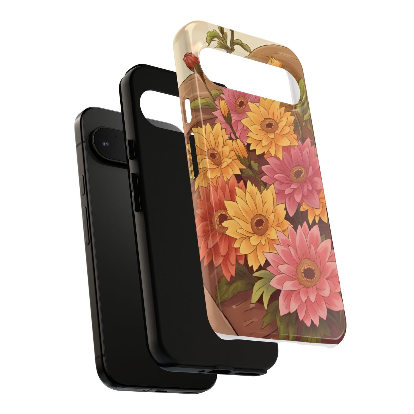 Floral Phone Case - Colorful Flower Design, Tough Protective Case, Gift for Nature Lovers, Spring Accents, Cute Accessories