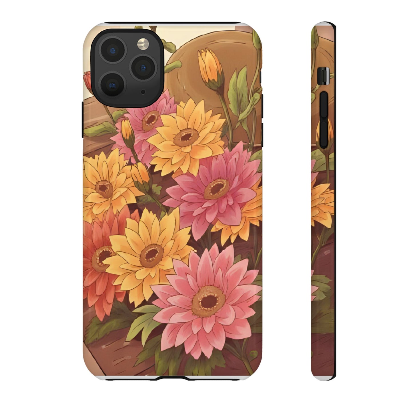 Floral Phone Case - Colorful Flower Design, Tough Protective Case, Gift for Nature Lovers, Spring Accents, Cute Accessories