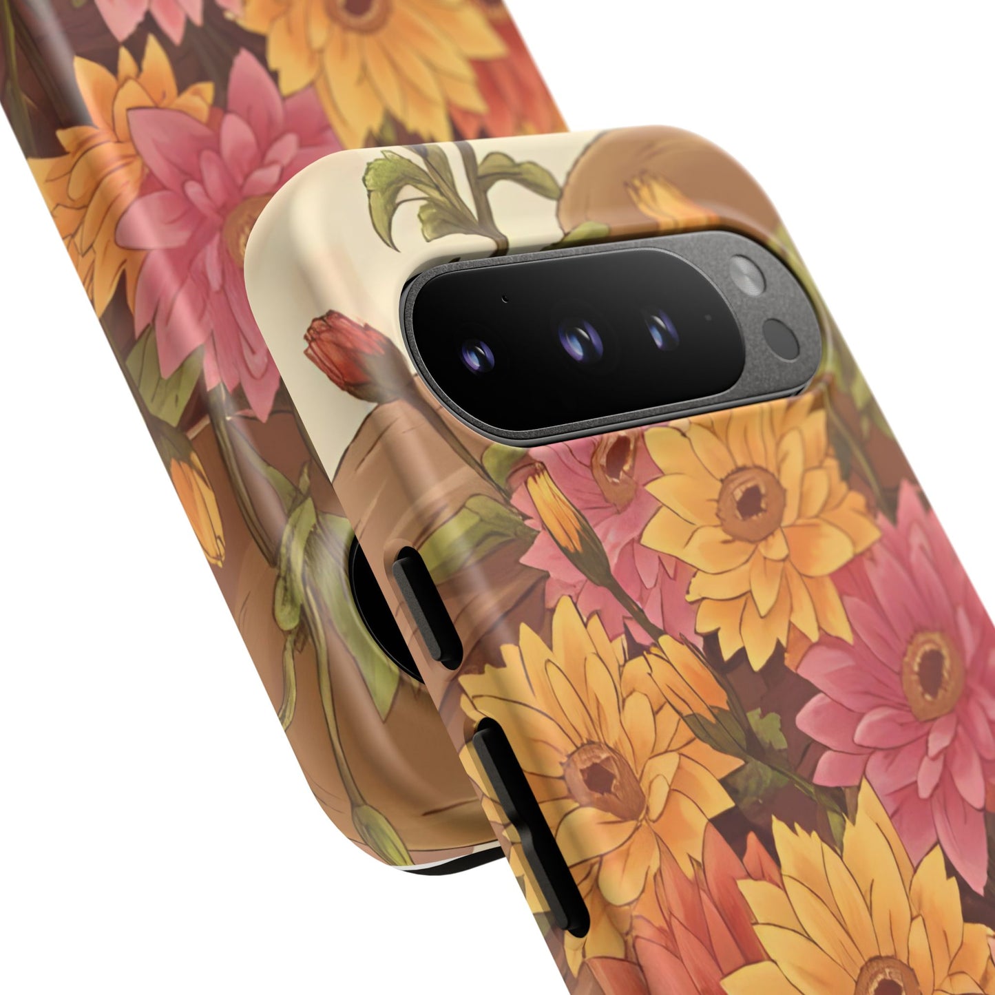 Floral Phone Case - Colorful Flower Design, Tough Protective Case, Gift for Nature Lovers, Spring Accents, Cute Accessories