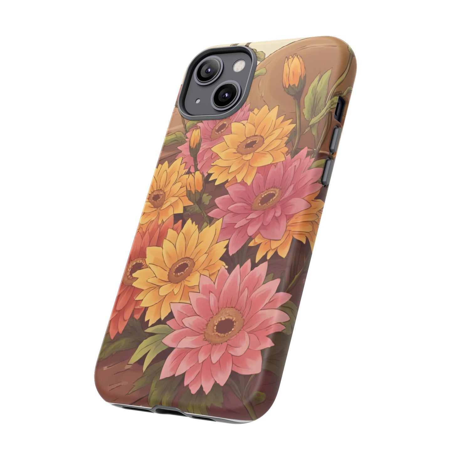 Floral Phone Case - Colorful Flower Design, Tough Protective Case, Gift for Nature Lovers, Spring Accents, Cute Accessories