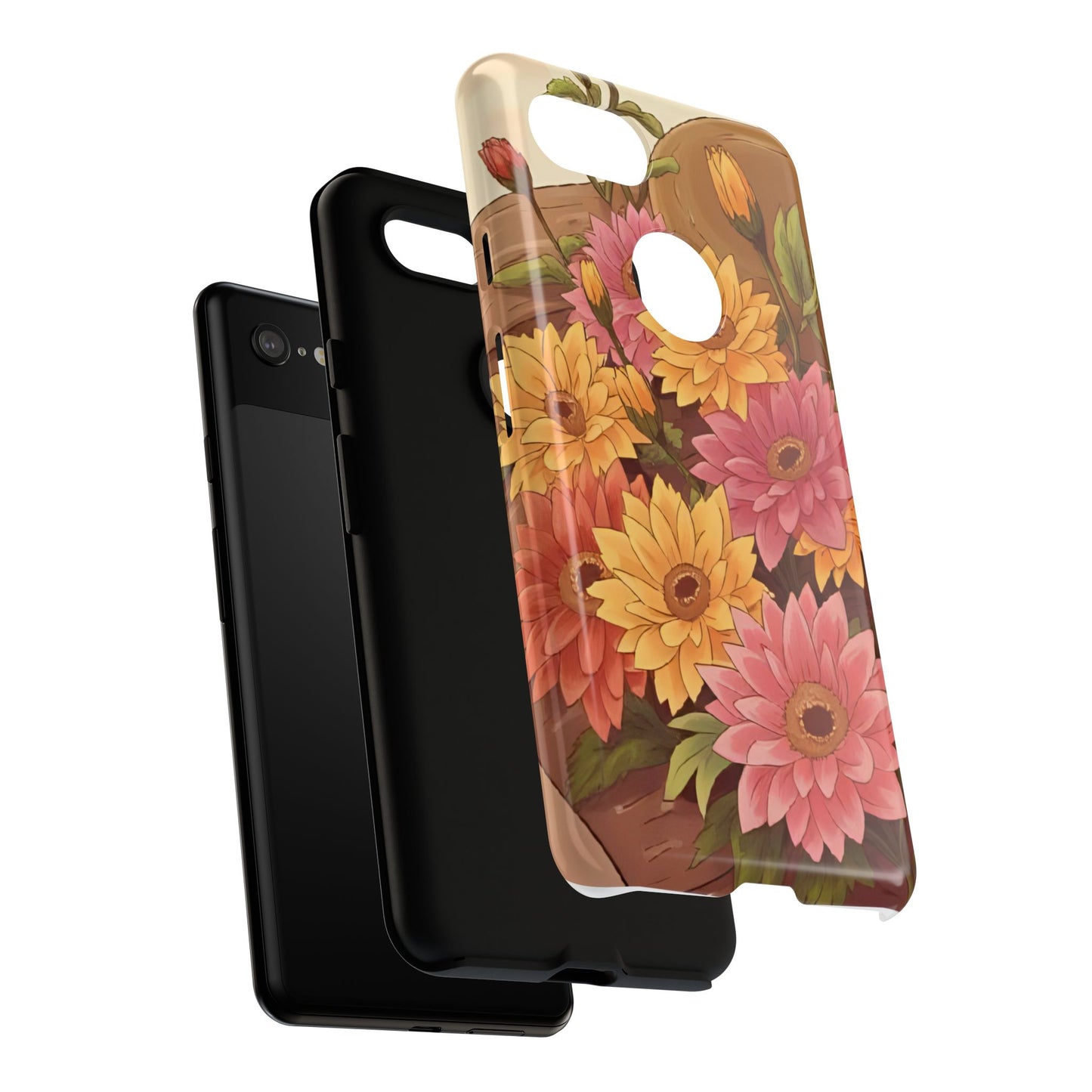 Floral Phone Case - Colorful Flower Design, Tough Protective Case, Gift for Nature Lovers, Spring Accents, Cute Accessories