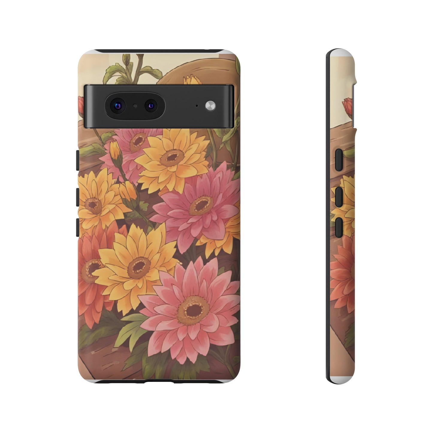 Floral Phone Case - Colorful Flower Design, Tough Protective Case, Gift for Nature Lovers, Spring Accents, Cute Accessories