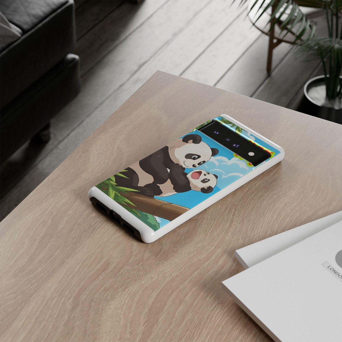 Panda Phone Case - Cute Panda Mom and Baby Design, Phone Cover for Animal Lovers, Gift for Kids and Adults, Jungle Vibe, Fun Accessory