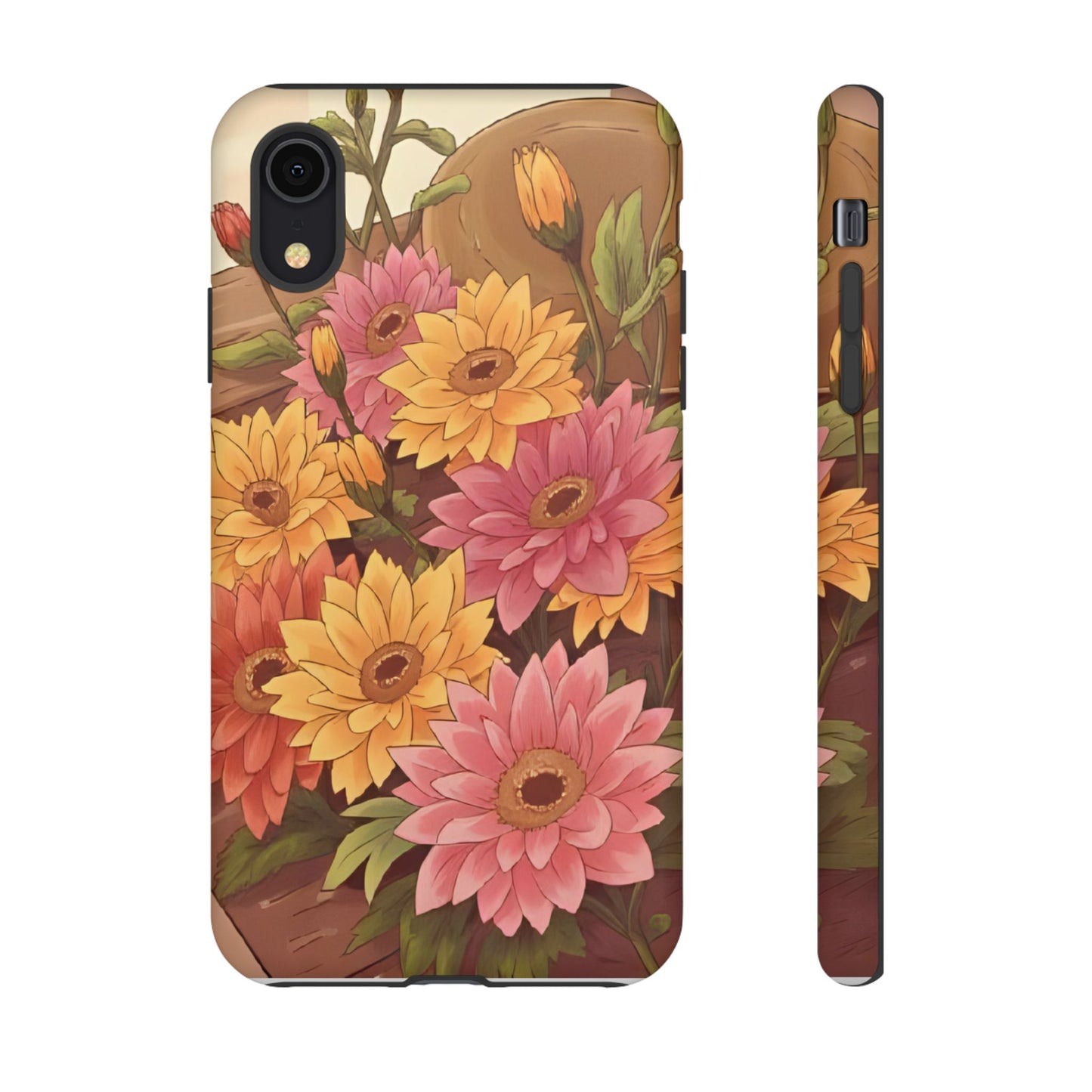Floral Phone Case - Colorful Flower Design, Tough Protective Case, Gift for Nature Lovers, Spring Accents, Cute Accessories