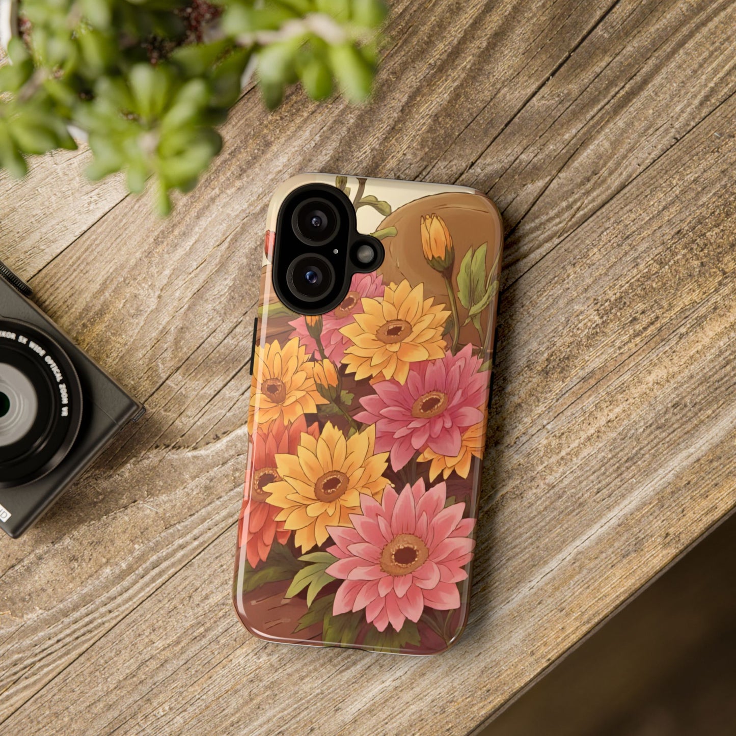 Floral Phone Case - Colorful Flower Design, Tough Protective Case, Gift for Nature Lovers, Spring Accents, Cute Accessories