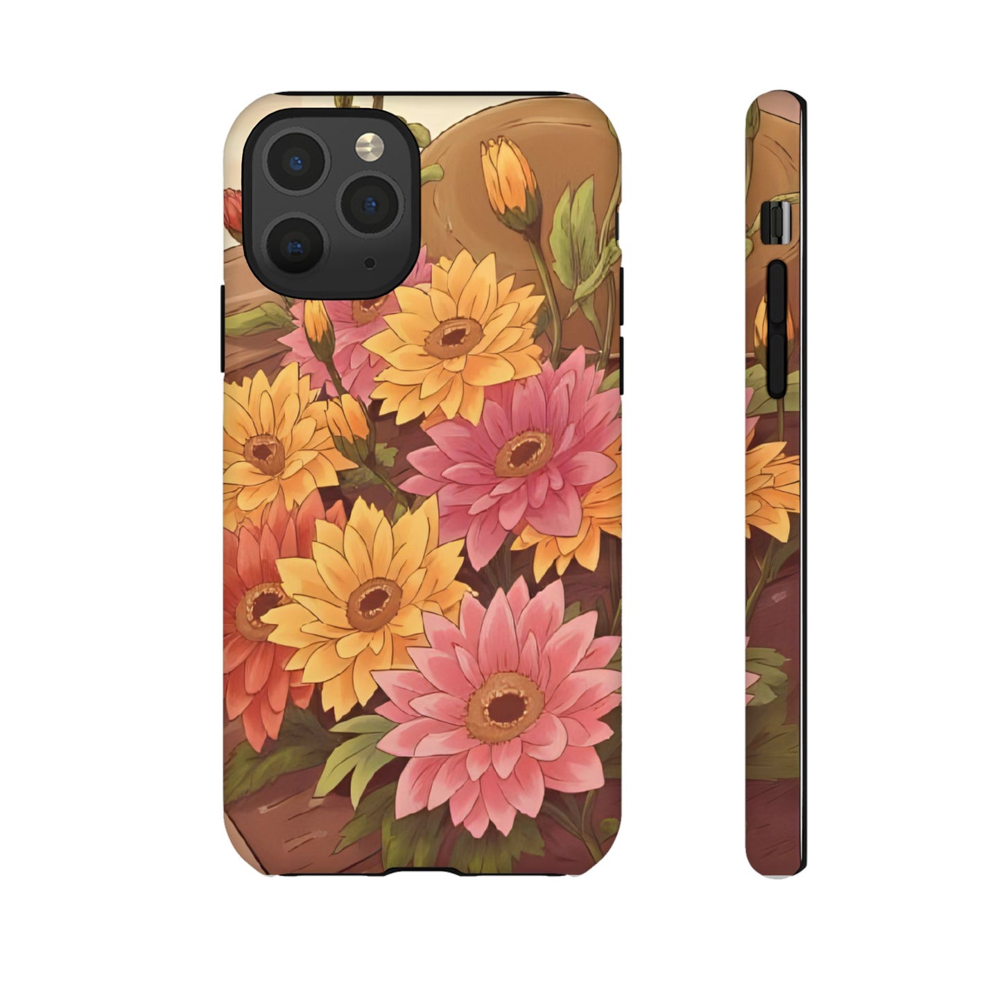 Floral Phone Case - Colorful Flower Design, Tough Protective Case, Gift for Nature Lovers, Spring Accents, Cute Accessories