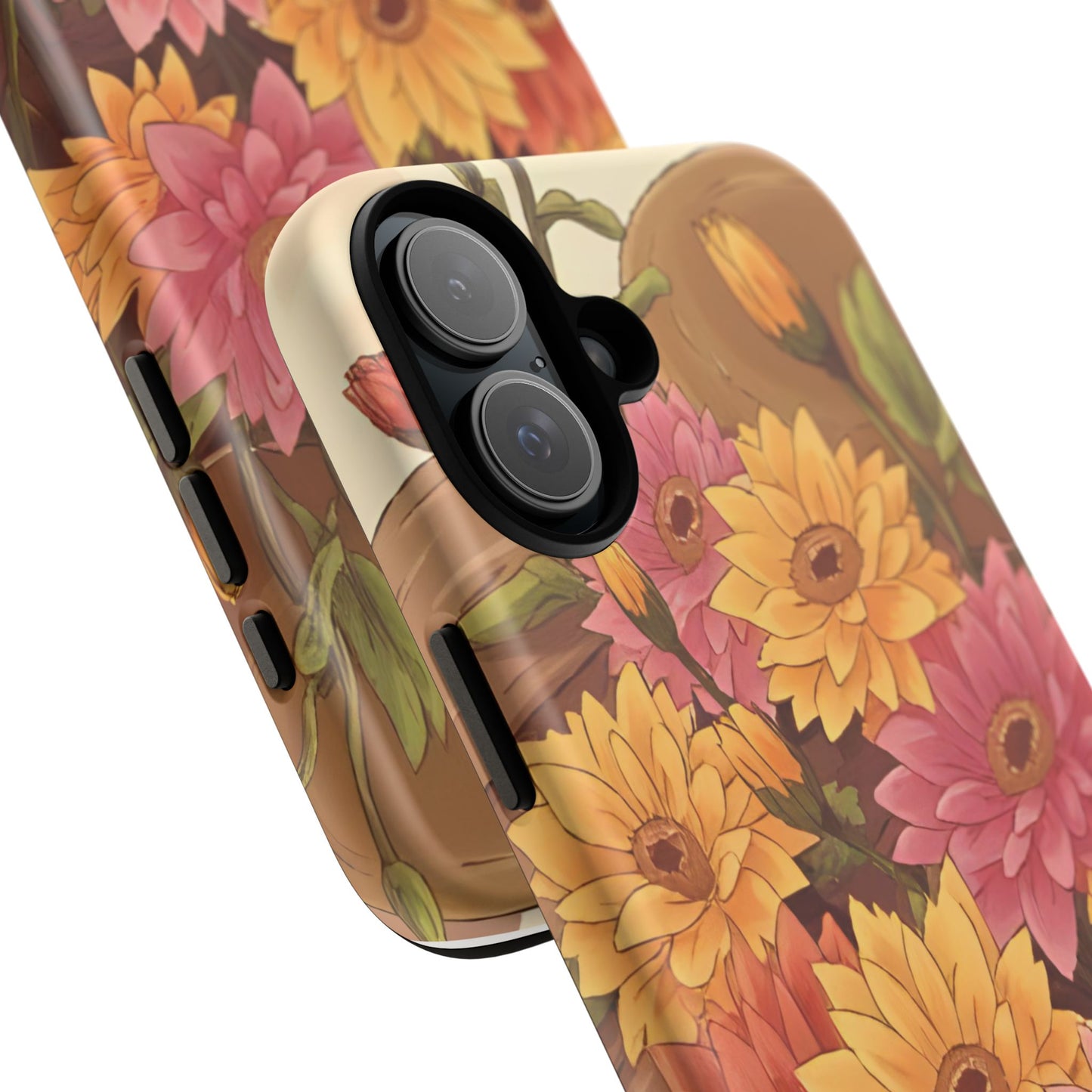 Floral Phone Case - Colorful Flower Design, Tough Protective Case, Gift for Nature Lovers, Spring Accents, Cute Accessories