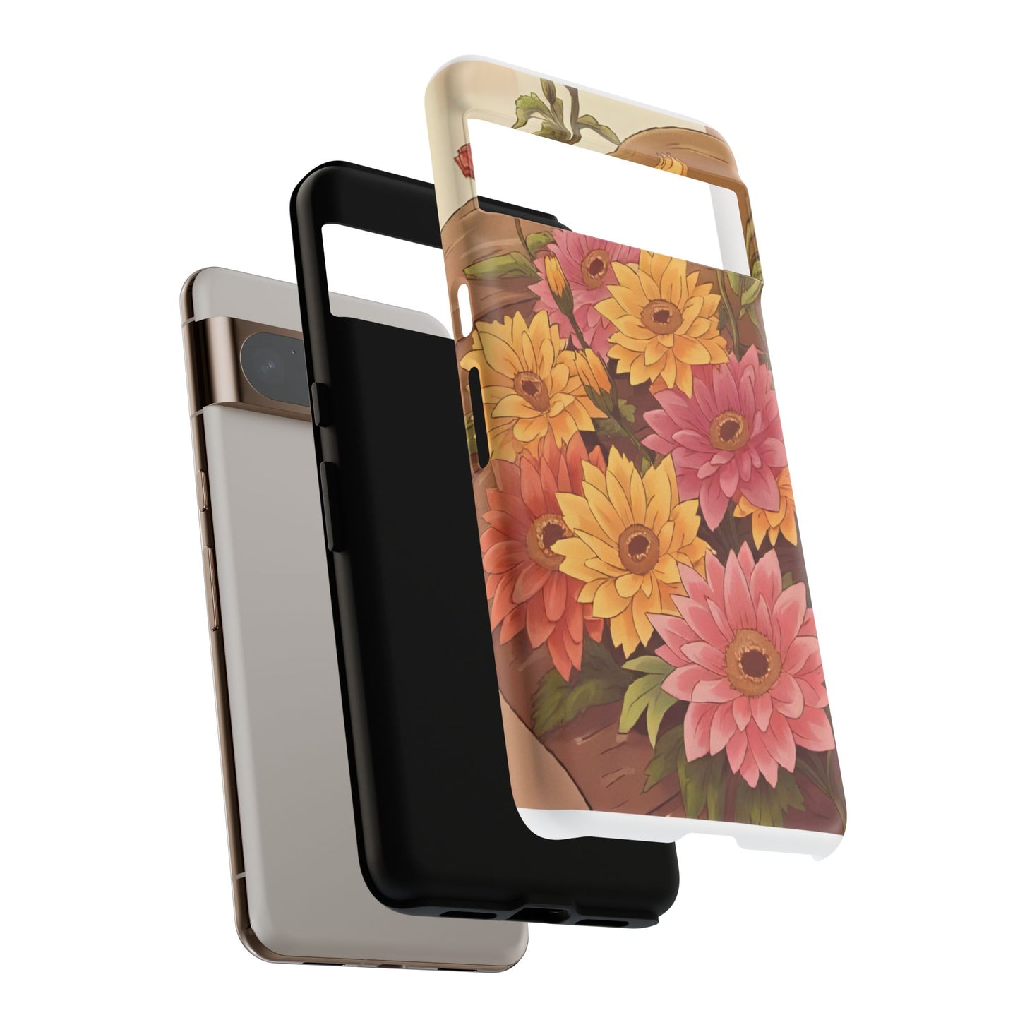Floral Phone Case - Colorful Flower Design, Tough Protective Case, Gift for Nature Lovers, Spring Accents, Cute Accessories