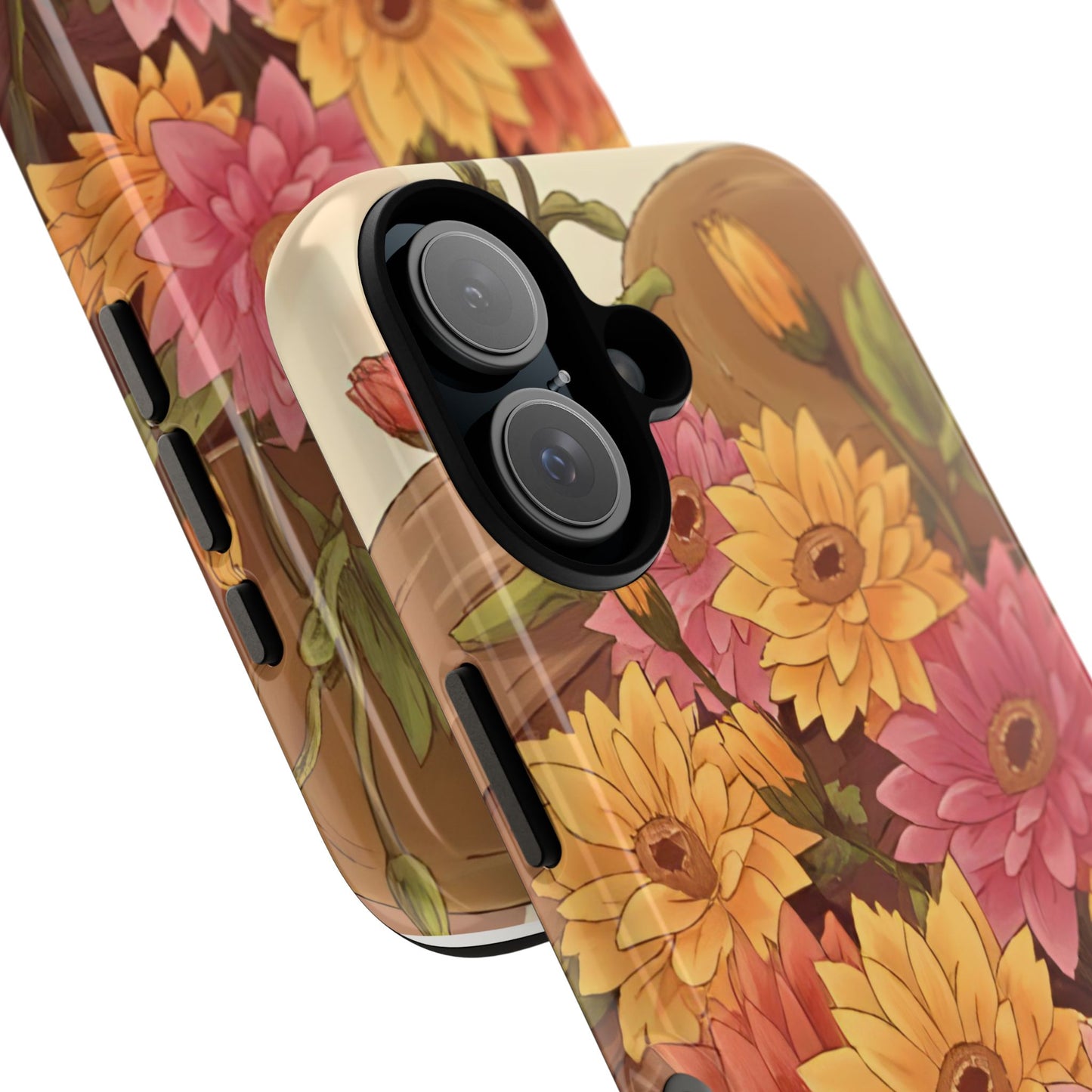 Floral Phone Case - Colorful Flower Design, Tough Protective Case, Gift for Nature Lovers, Spring Accents, Cute Accessories