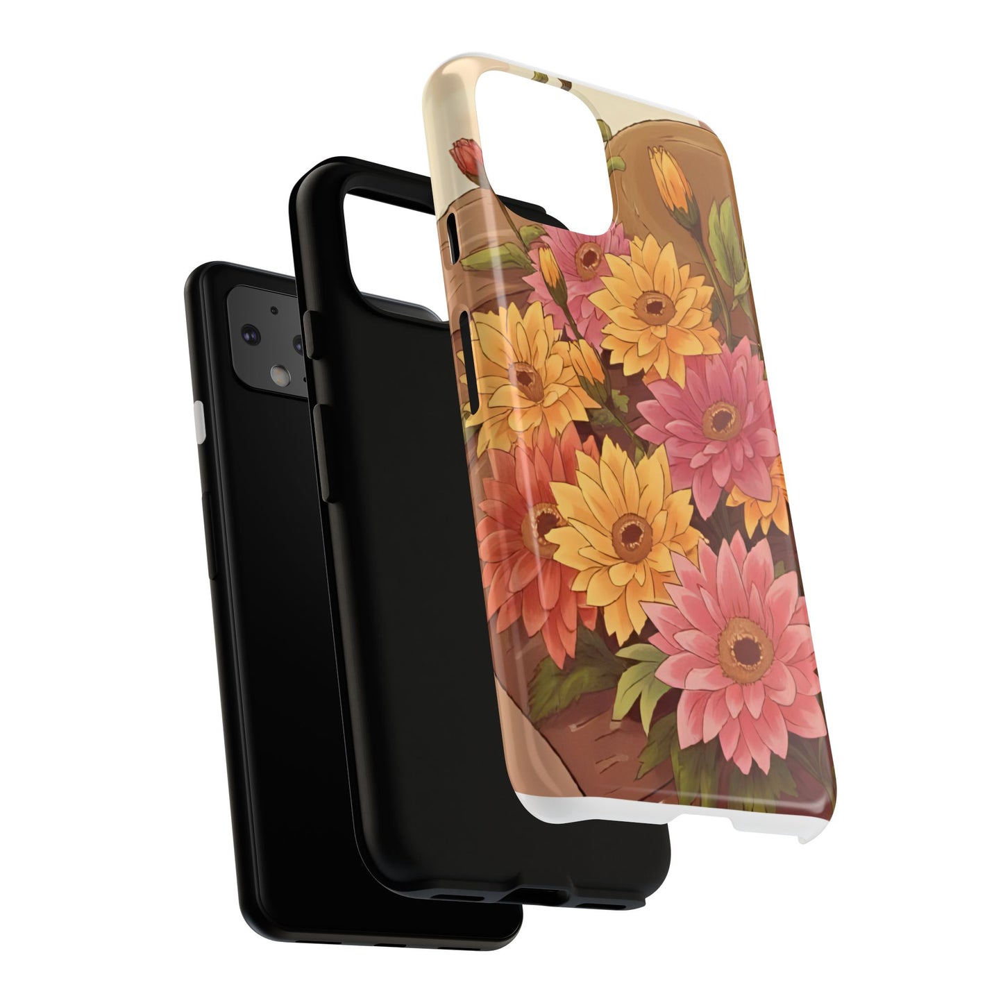 Floral Phone Case - Colorful Flower Design, Tough Protective Case, Gift for Nature Lovers, Spring Accents, Cute Accessories