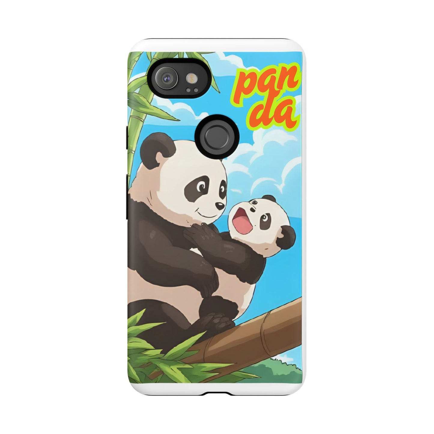 Panda Phone Case - Cute Panda Mom and Baby Design, Phone Cover for Animal Lovers, Gift for Kids and Adults, Jungle Vibe, Fun Accessory