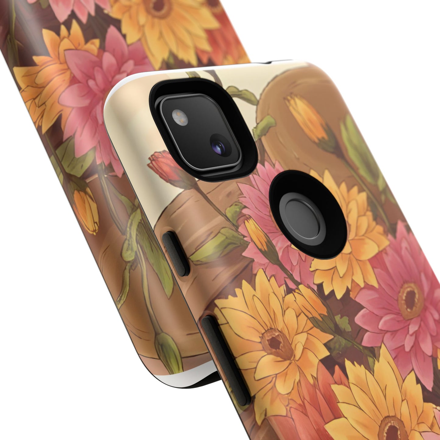 Floral Phone Case - Colorful Flower Design, Tough Protective Case, Gift for Nature Lovers, Spring Accents, Cute Accessories