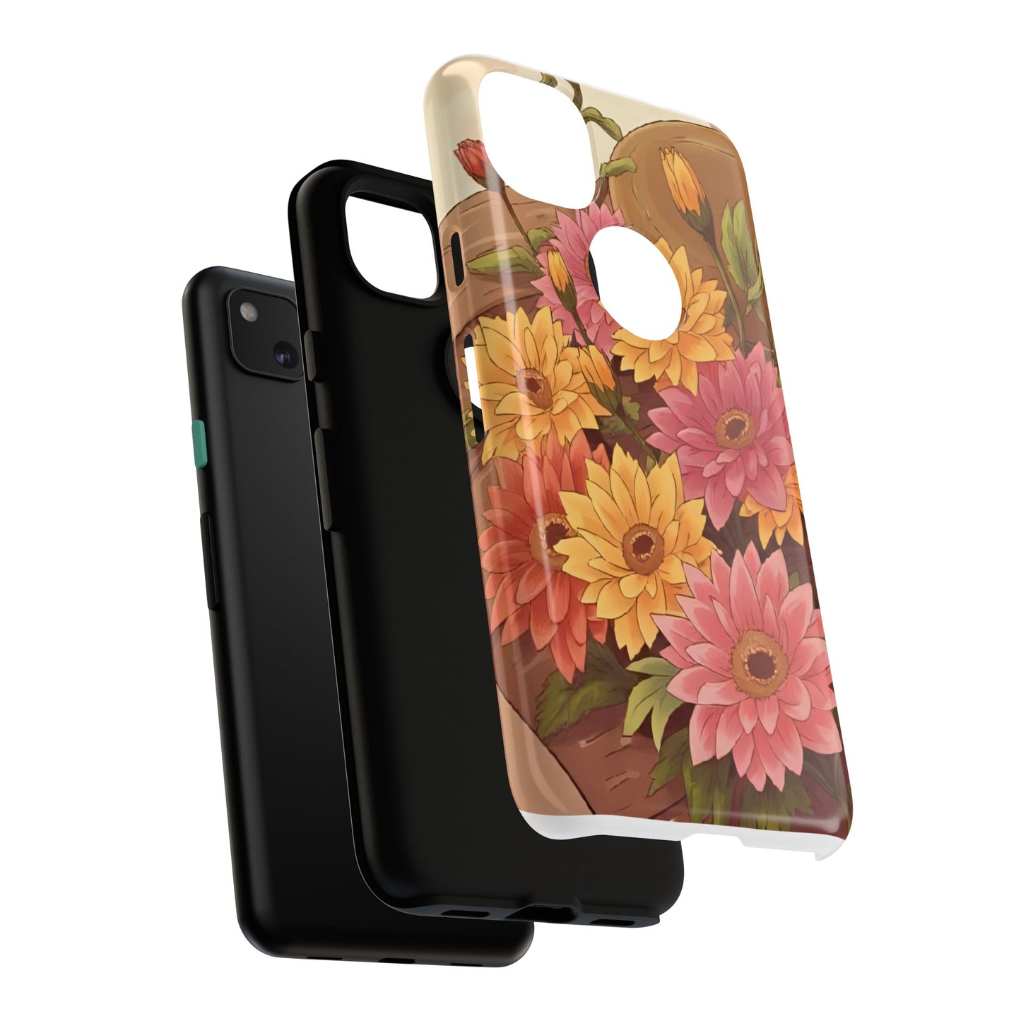 Floral Phone Case - Colorful Flower Design, Tough Protective Case, Gift for Nature Lovers, Spring Accents, Cute Accessories