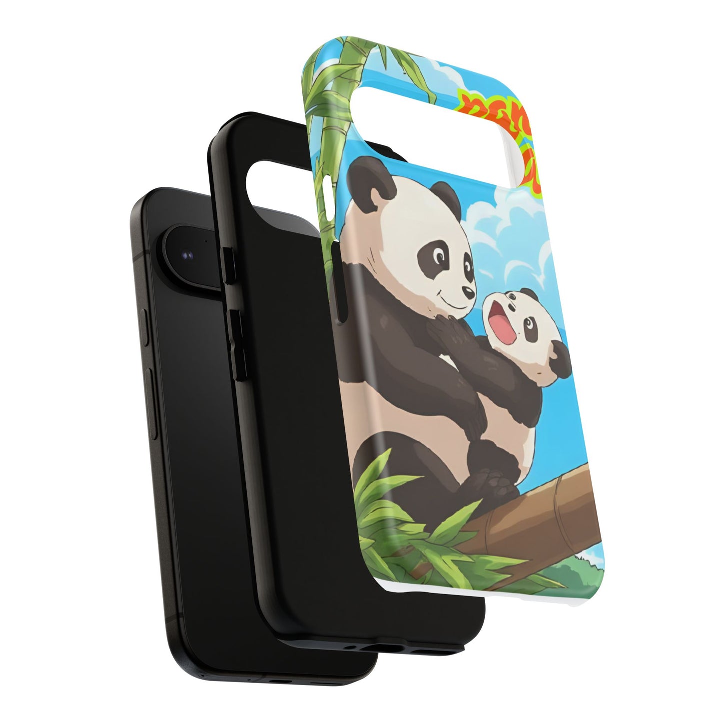 Panda Phone Case - Cute Panda Mom and Baby Design, Phone Cover for Animal Lovers, Gift for Kids and Adults, Jungle Vibe, Fun Accessory