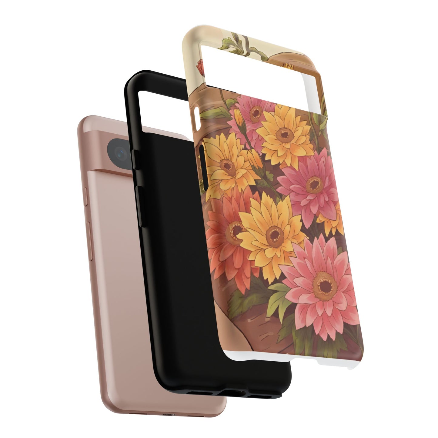 Floral Phone Case - Colorful Flower Design, Tough Protective Case, Gift for Nature Lovers, Spring Accents, Cute Accessories