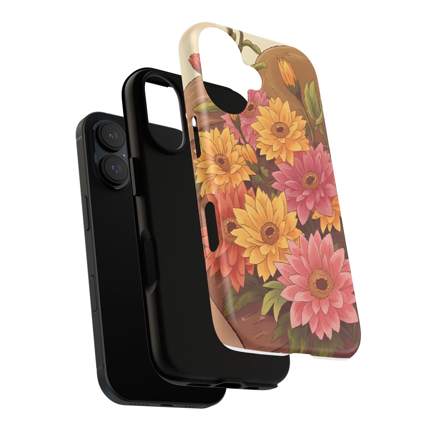 Floral Phone Case - Colorful Flower Design, Tough Protective Case, Gift for Nature Lovers, Spring Accents, Cute Accessories