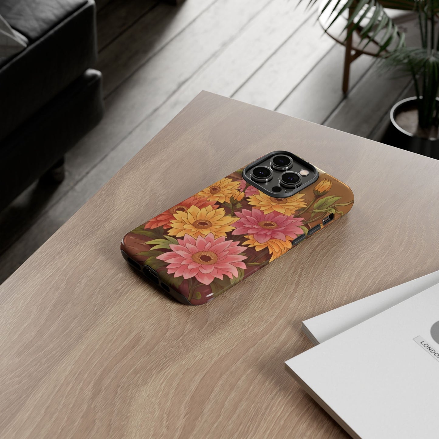 Floral Phone Case - Colorful Flower Design, Tough Protective Case, Gift for Nature Lovers, Spring Accents, Cute Accessories