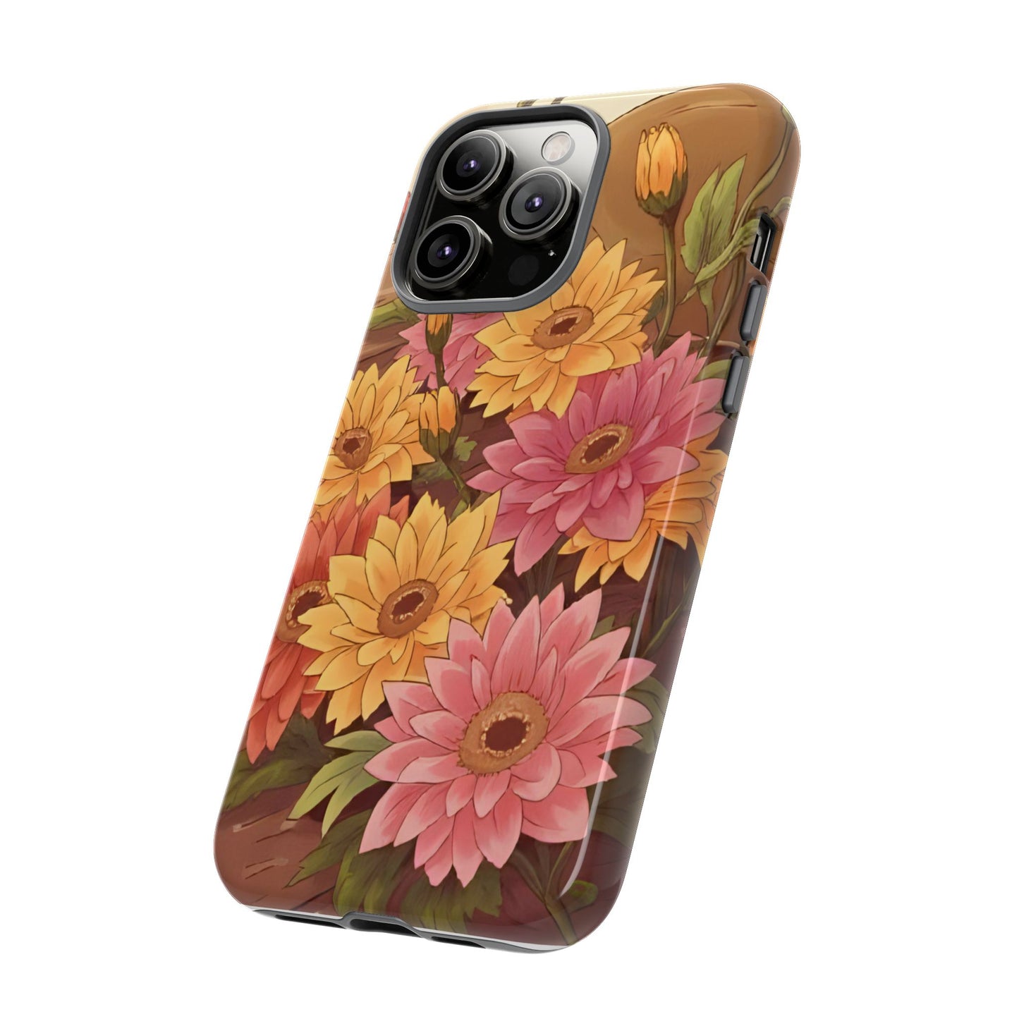 Floral Phone Case - Colorful Flower Design, Tough Protective Case, Gift for Nature Lovers, Spring Accents, Cute Accessories