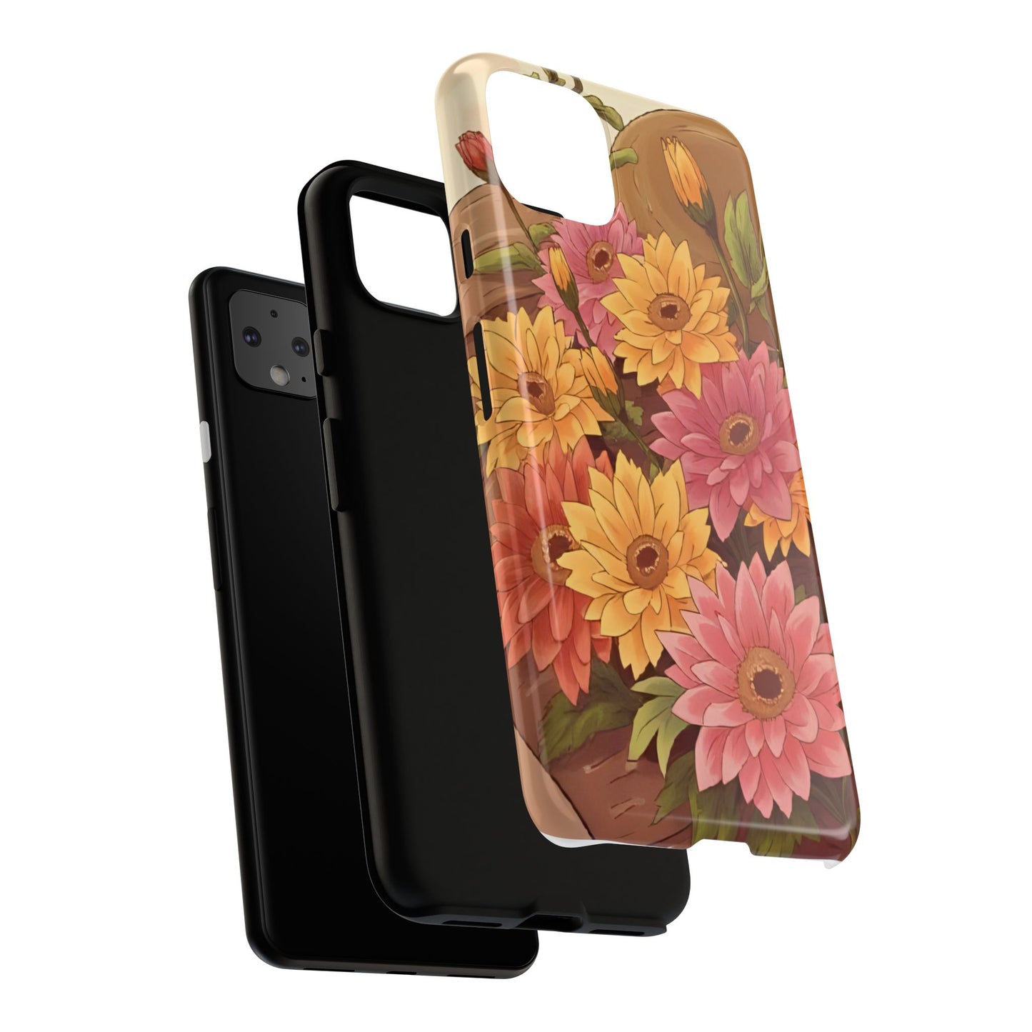 Floral Phone Case - Colorful Flower Design, Tough Protective Case, Gift for Nature Lovers, Spring Accents, Cute Accessories