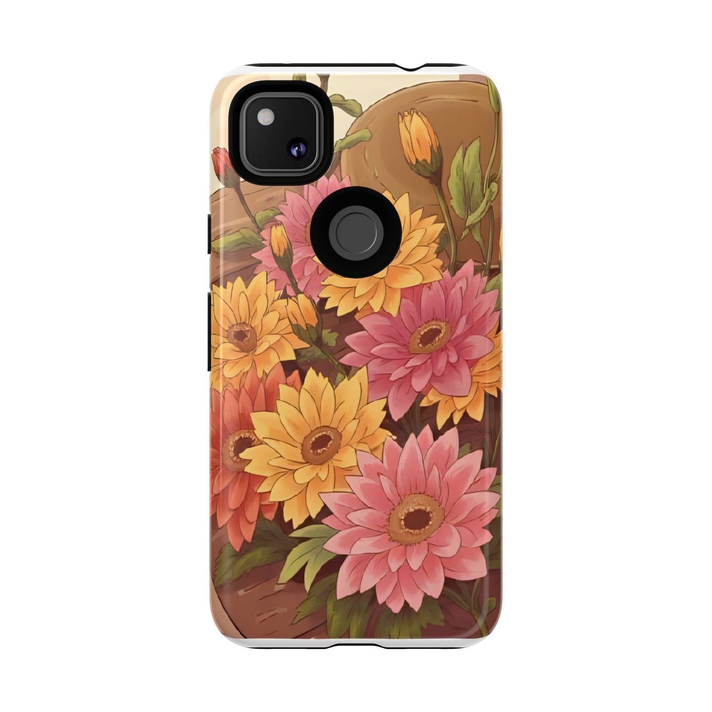 Floral Phone Case - Colorful Flower Design, Tough Protective Case, Gift for Nature Lovers, Spring Accents, Cute Accessories