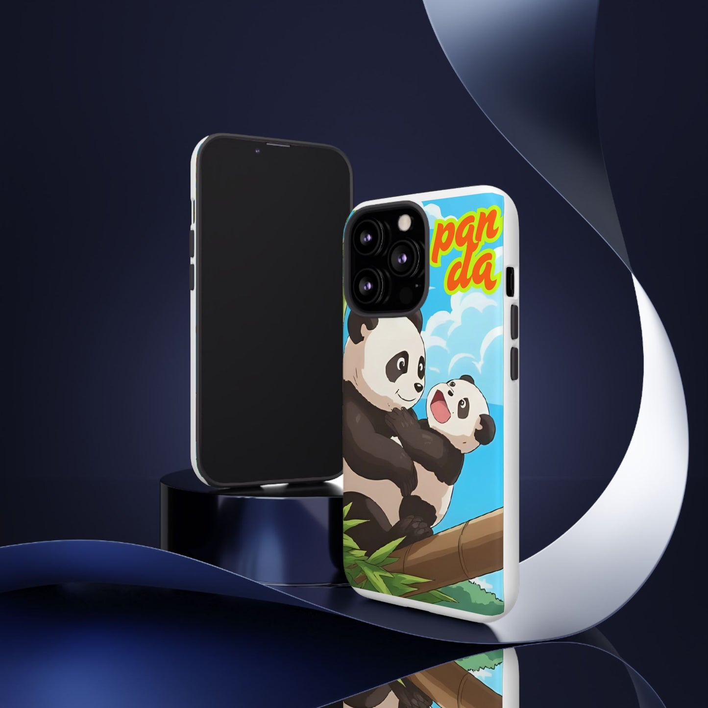 Panda Phone Case - Cute Panda Mom and Baby Design, Phone Cover for Animal Lovers, Gift for Kids and Adults, Jungle Vibe, Fun Accessory