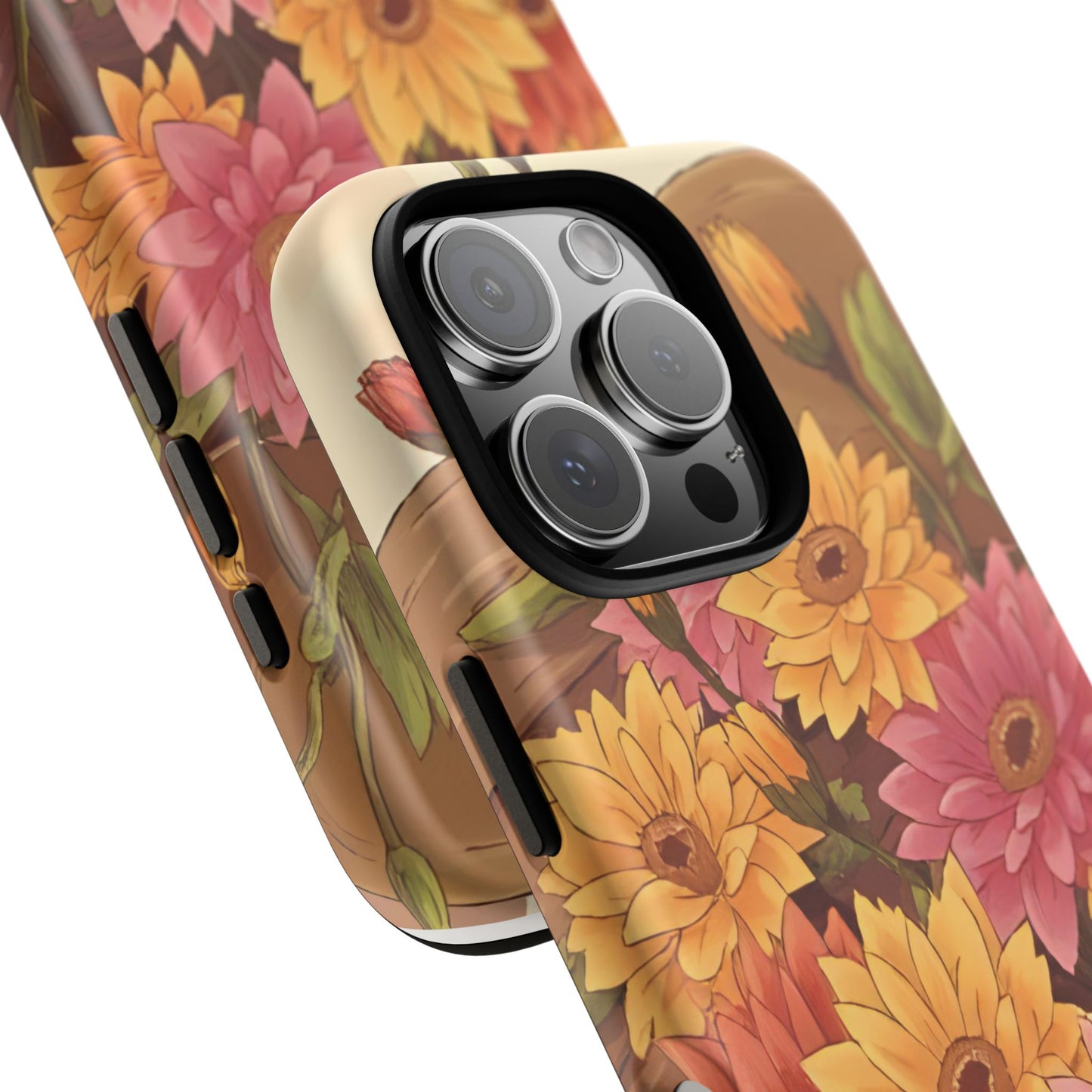 Floral Phone Case - Colorful Flower Design, Tough Protective Case, Gift for Nature Lovers, Spring Accents, Cute Accessories