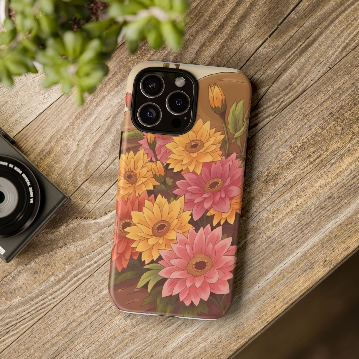 Floral Phone Case - Colorful Flower Design, Tough Protective Case, Gift for Nature Lovers, Spring Accents, Cute Accessories