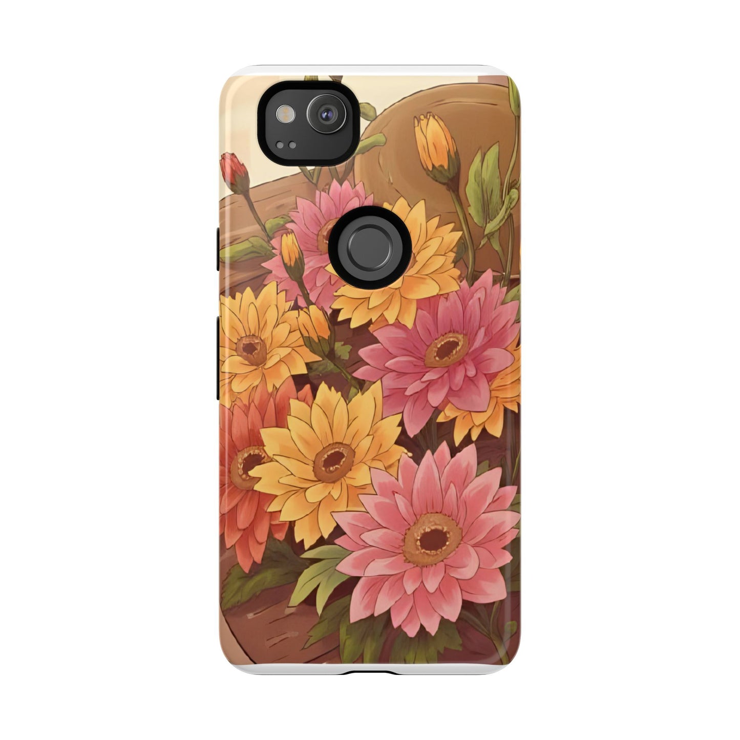 Floral Phone Case - Colorful Flower Design, Tough Protective Case, Gift for Nature Lovers, Spring Accents, Cute Accessories