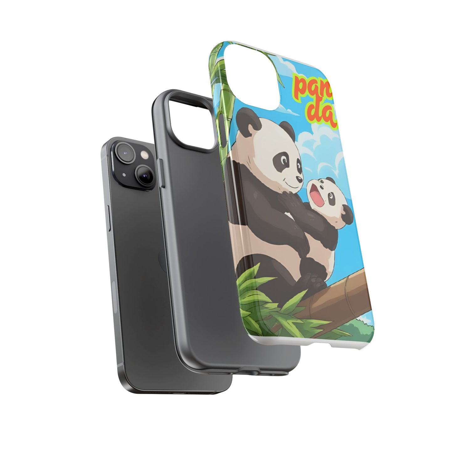 Panda Phone Case - Cute Panda Mom and Baby Design, Phone Cover for Animal Lovers, Gift for Kids and Adults, Jungle Vibe, Fun Accessory