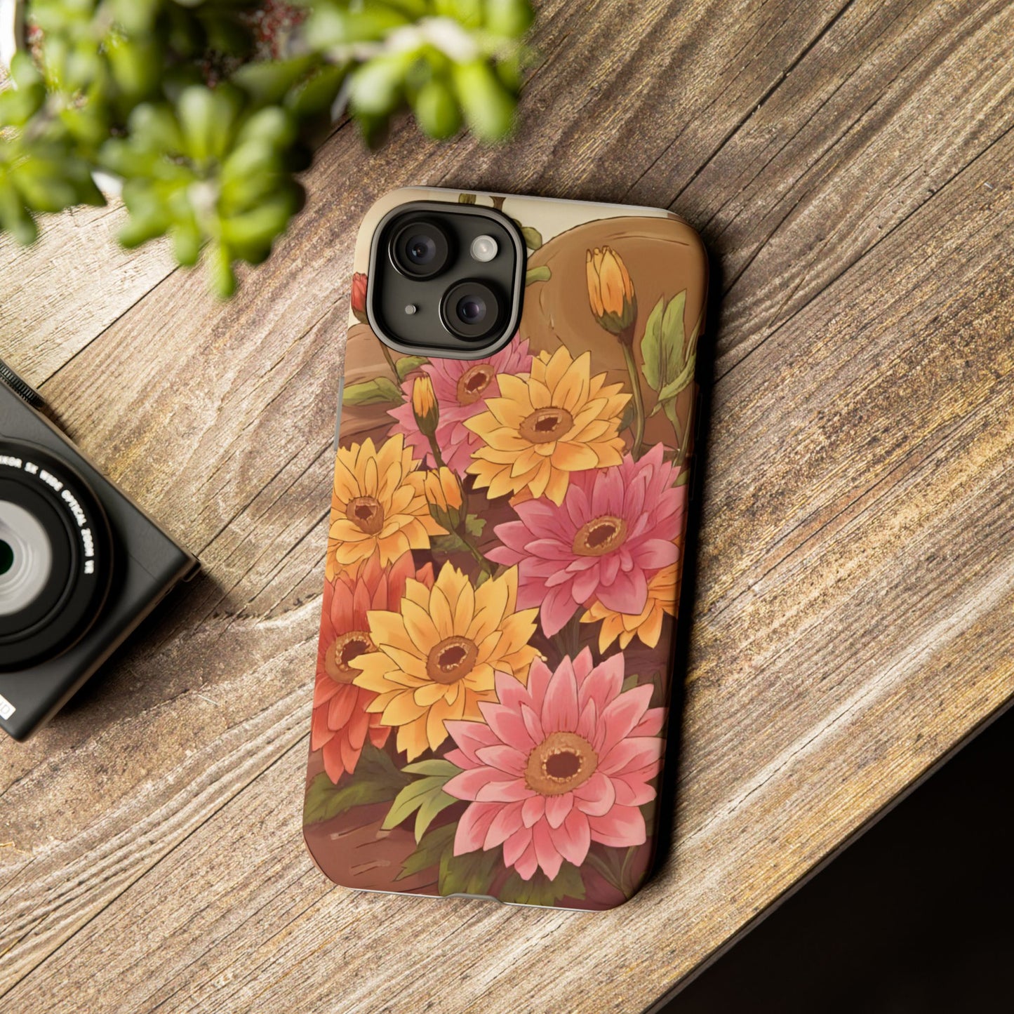 Floral Phone Case - Colorful Flower Design, Tough Protective Case, Gift for Nature Lovers, Spring Accents, Cute Accessories