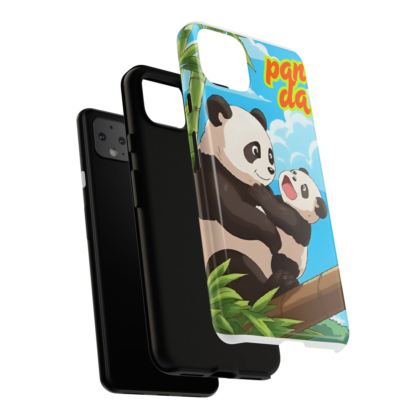 Panda Phone Case - Cute Panda Mom and Baby Design, Phone Cover for Animal Lovers, Gift for Kids and Adults, Jungle Vibe, Fun Accessory