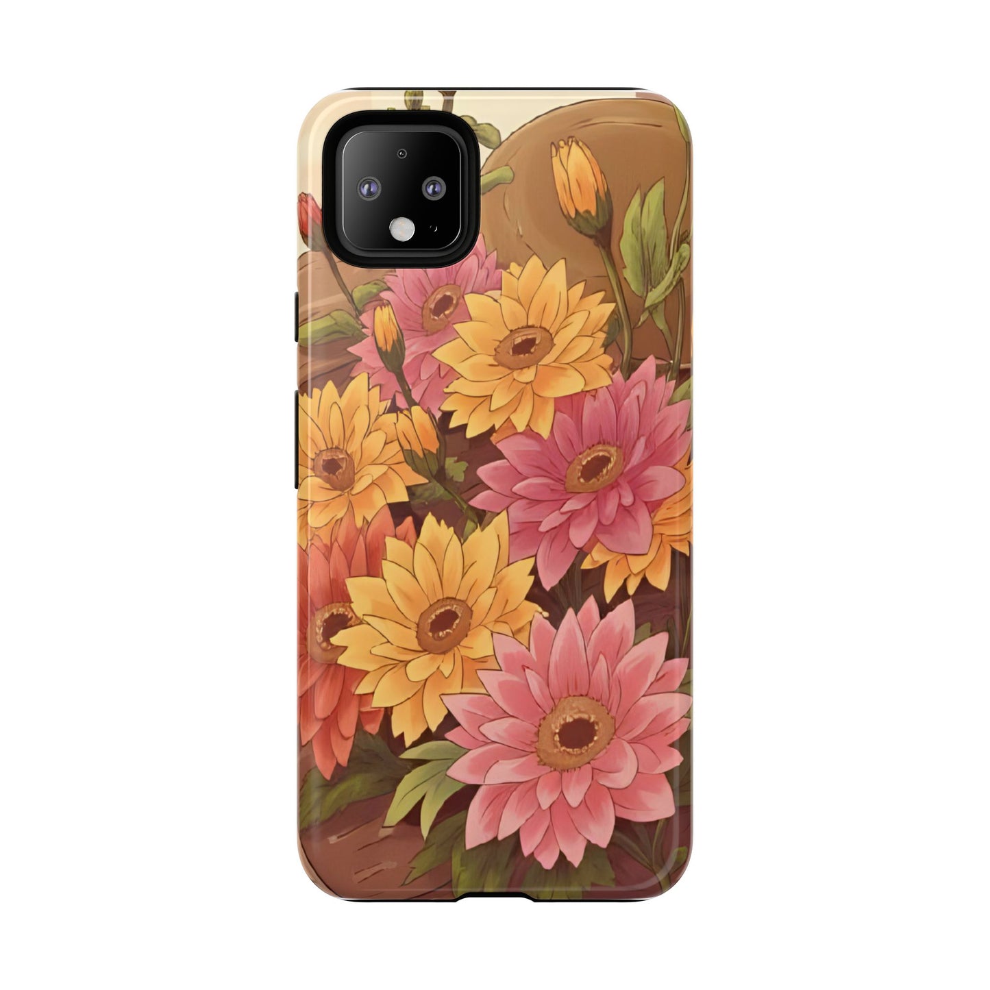 Floral Phone Case - Colorful Flower Design, Tough Protective Case, Gift for Nature Lovers, Spring Accents, Cute Accessories