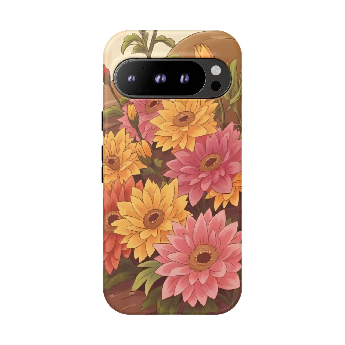 Floral Phone Case - Colorful Flower Design, Tough Protective Case, Gift for Nature Lovers, Spring Accents, Cute Accessories