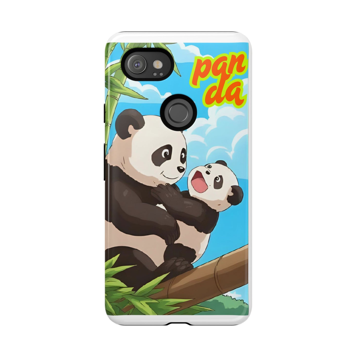 Panda Phone Case - Cute Panda Mom and Baby Design, Phone Cover for Animal Lovers, Gift for Kids and Adults, Jungle Vibe, Fun Accessory