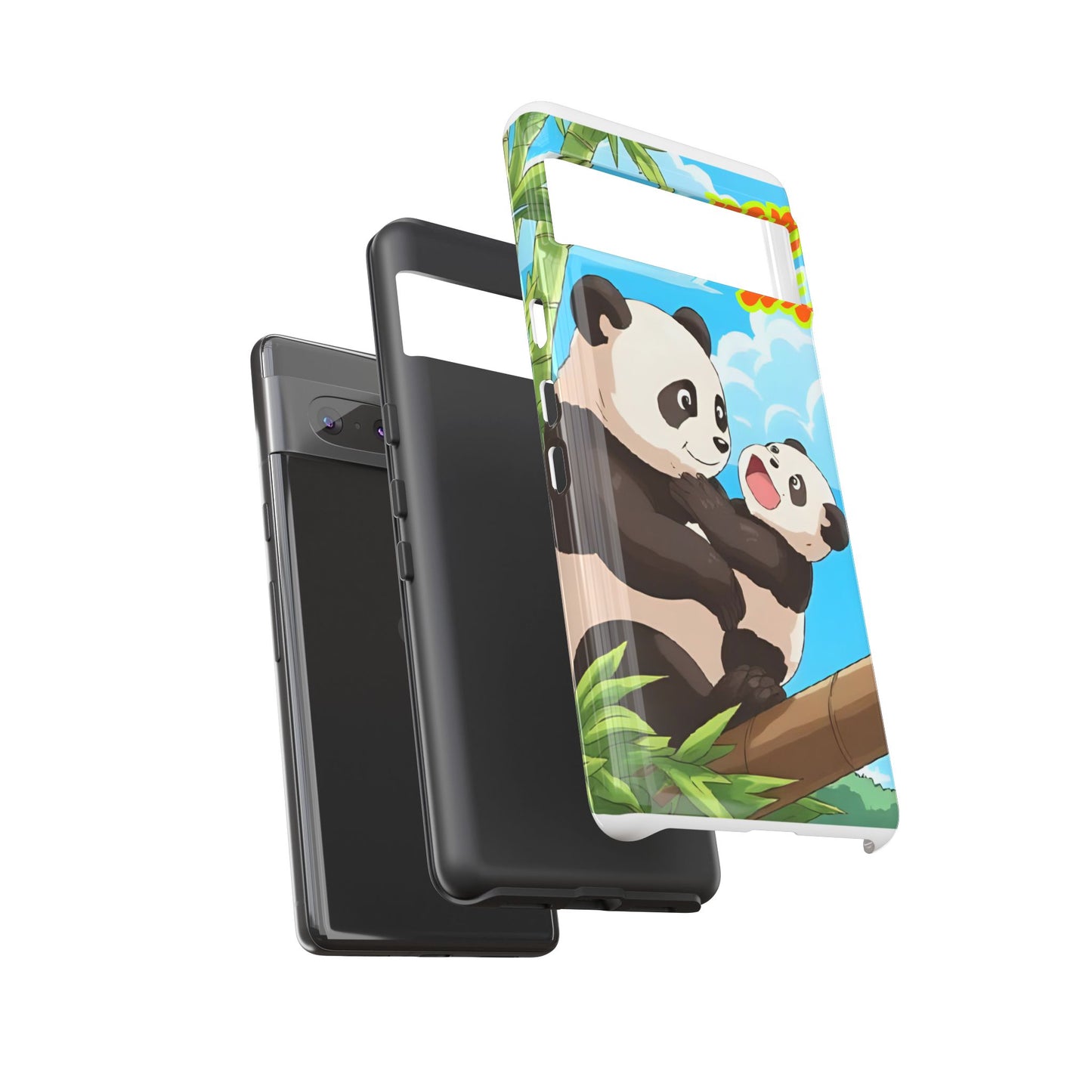 Panda Phone Case - Cute Panda Mom and Baby Design, Phone Cover for Animal Lovers, Gift for Kids and Adults, Jungle Vibe, Fun Accessory