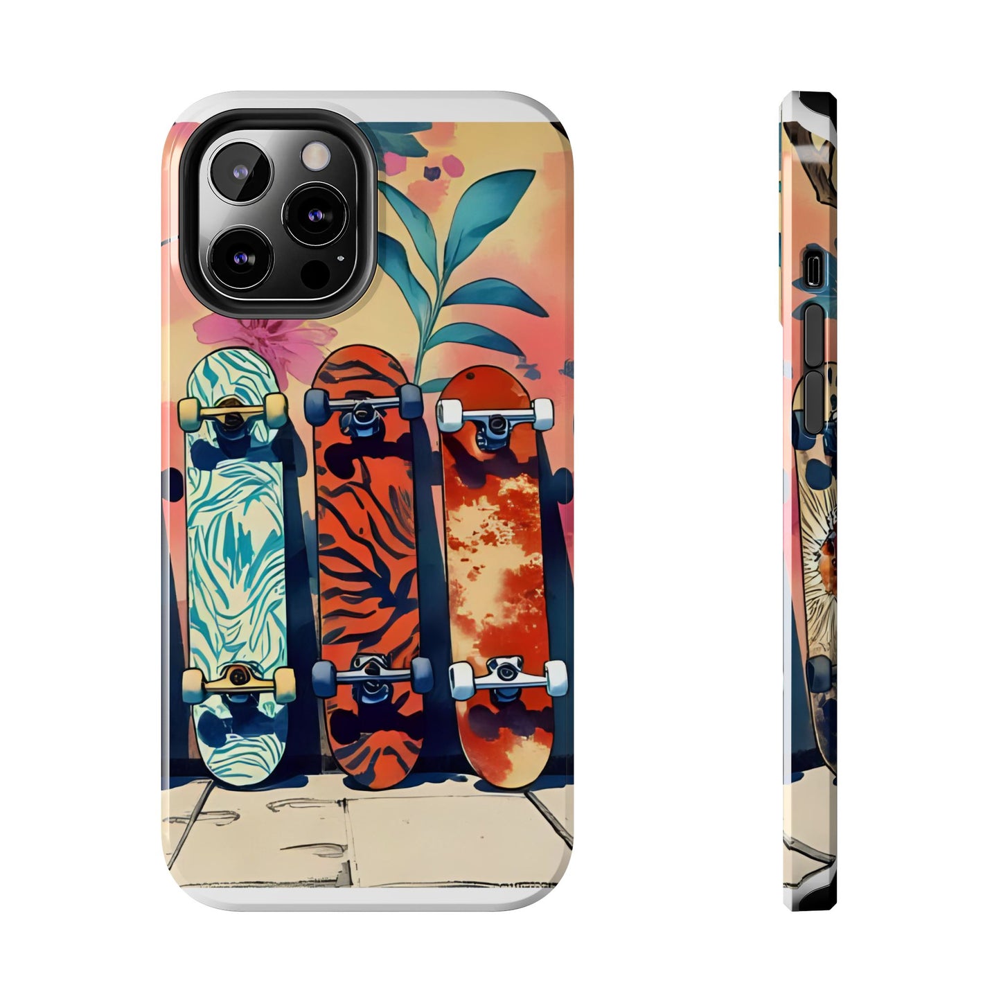 Skateboard Art Phone Cases | Tough Phone Covers for Skaters | Unique Gift for Skateboard Lovers, Trendy Protection, Custom Designs